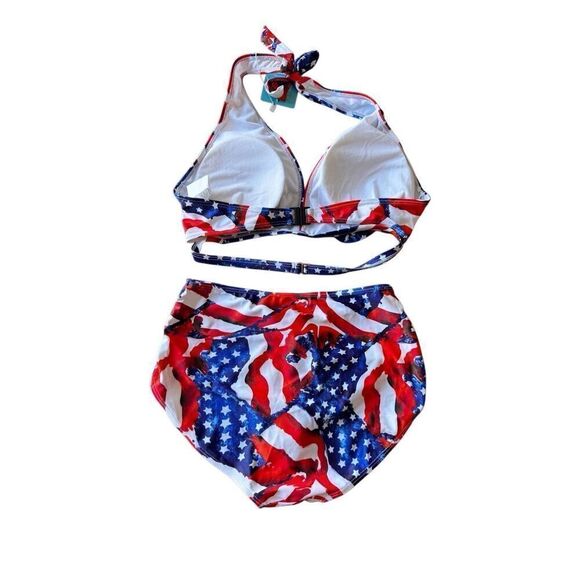NWT Aonishua American flag high waist bikini (L) - Picture 4 of 7